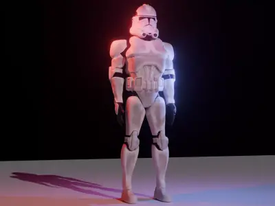 Clone Trooper stylized Low-poly 3D model