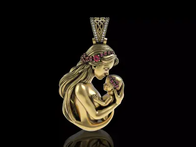 Mother  Child Pendant 3D print model