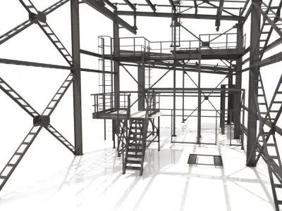 Industrial Metal Hangar 3D model buy
