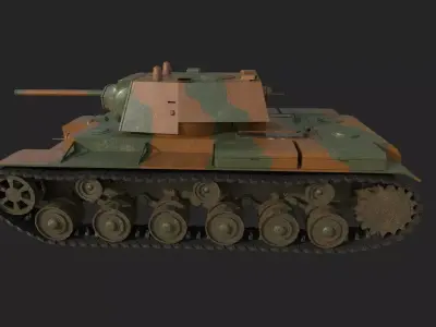 Low Poly Tank KV1 Como 001 Low-poly 3D model