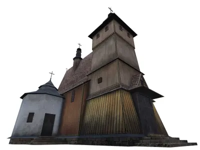Polish Country Church Free low-poly 3D model