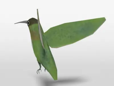 Low Poly Cartoon Hummingbird Low-poly 3D model