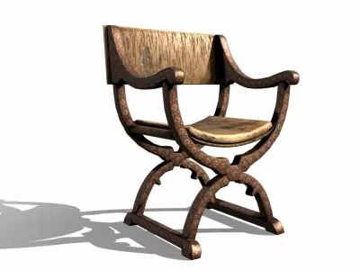 Rome Curule Chair Low-poly 3D model