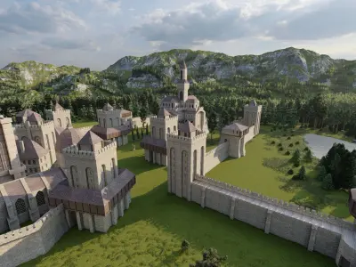Medieval Castle 3D model 15