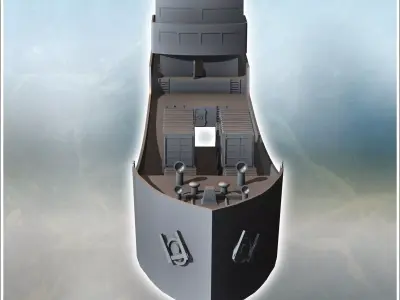 Large modern cargo ship with central cargo hold 7 - Modern WW2 W 3D print model