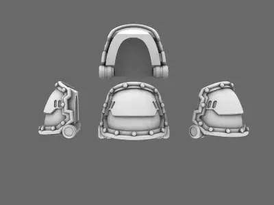 Space Knights V2 Metal Storm Shoulder Pads Type B 3D print model