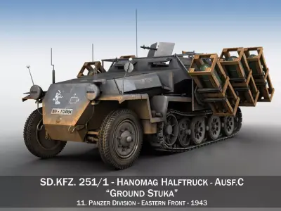 SD KFZ 251 1 - Ausf C - Stuka zu Fuss 3D model