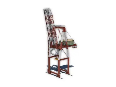 Port Container Crane Low-poly 3D model get