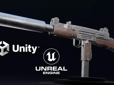 UZI - Game Ready Low-poly 3D model