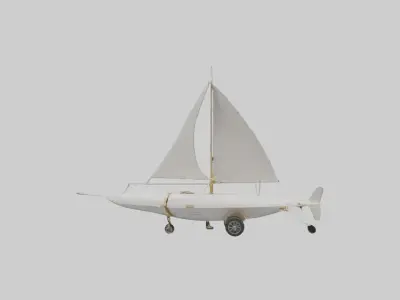 Wind Powered Vehicle 1 Low-poly 3D model