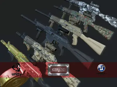 ASR-12 Automatic Combat Shotgun Low-poly 3D model