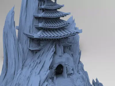 Bushido Temple rocks 2 3D model
