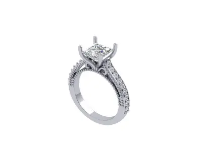 Princess Art Deco Ring 3D print model 12