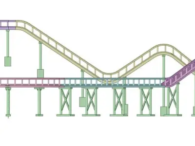 roller coaster full Free 3D model
