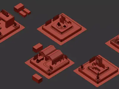 Modular Smart System Visualization Scene 3D model