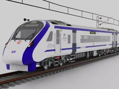 Train 18 Vande Bharat Express in Blue and White Livery 3D model
