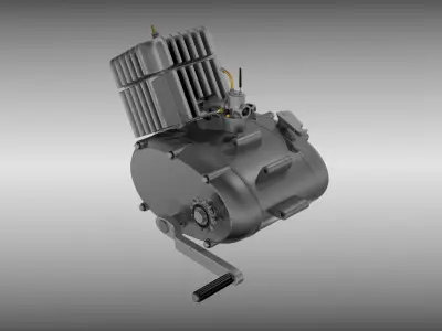 Two stroke moped engine 3D model