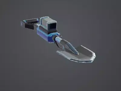 Sci-Fi Powered Tactical Shovel Low-poly 3D model