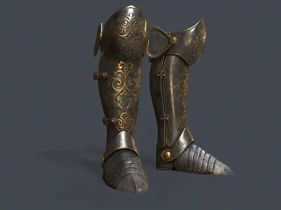 Armor Boot  Low-poly 3D model