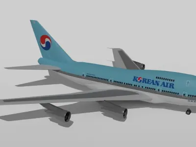 Korean Air 747SP Free 3D model