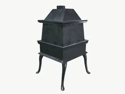 Vintage oven Low-poly 3D model