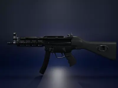 MP5 Submachine Gun   Game Ready Free low-poly 3D model