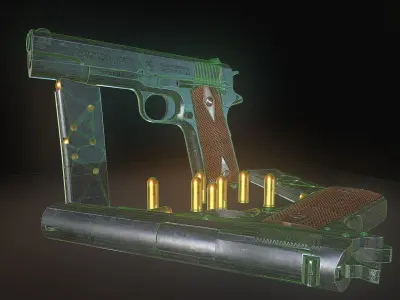 Colt M1911  Low-poly 3D model purchase