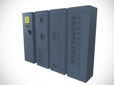 Factory Fuses Set Low-poly 3D model