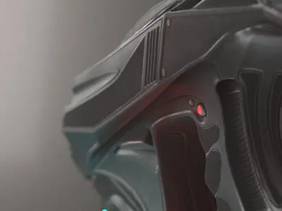 Futuristic Handgun Low-poly 3D model purchase