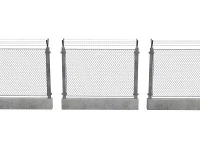 Barbed Wire Fence Low-poly 3D model purchase