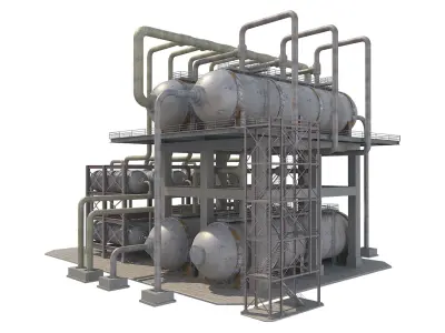 Industrial Oil Refinery 1 Low-poly 3D model