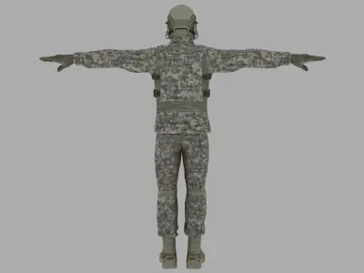Rigged Soldier 04 3D model