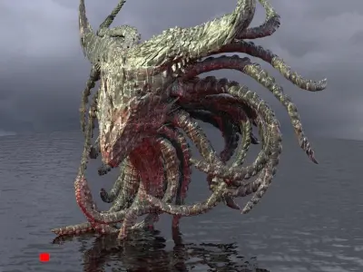 Cthulhu Squid monster sculpture Deep Sea 3 3D model