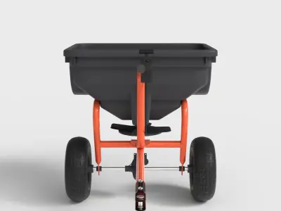 PUSH BROADCAST SPREADER CART Low-poly 3D model