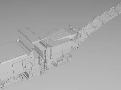 Cold Planer - Asphalt Removal Milling Machine Vehicle Low-poly 3D model