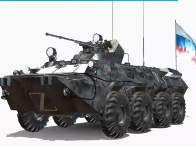 btr80 a 8x8 russia Low-poly 3D model