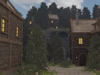 Forest Village 3D model shop