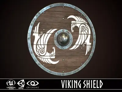 Viking Shield 27 Low-poly 3D model