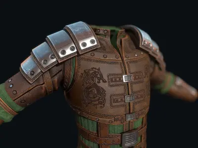 Light leather armor Low-poly 3D model