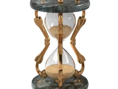 Hourglass01 gold hourglass 3D model