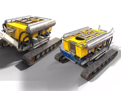 Subsea Cable Trencher Low-poly 3D model