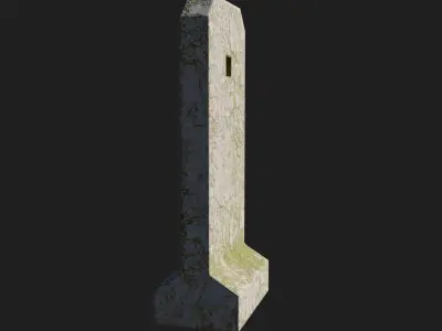 Damaged Concrete Barricade 3D model