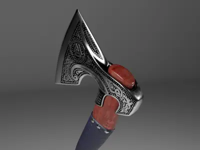 Battle Axe Low-poly 3D model 31