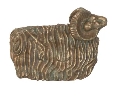 Garden ram metal statues Low-poly 3D model