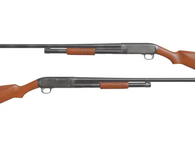 Winchester model 12 pump shotgun 12 gauge 3D model