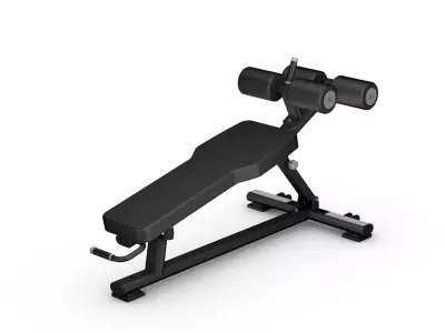 Decline abdominal bench Low-poly 3D model