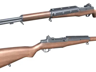 25-Assault-Rifle-M1-Garand-gun model 3d game ready model Low-poly 3D model