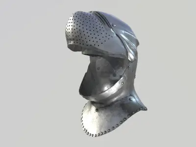 Medieval Armet01 Helmet Low-poly 3D model