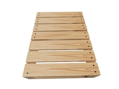 Half wood pallet EUR Low-poly 3D model