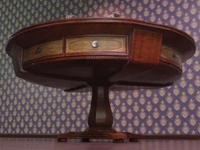 Vintage Table Set Low-poly 3D model